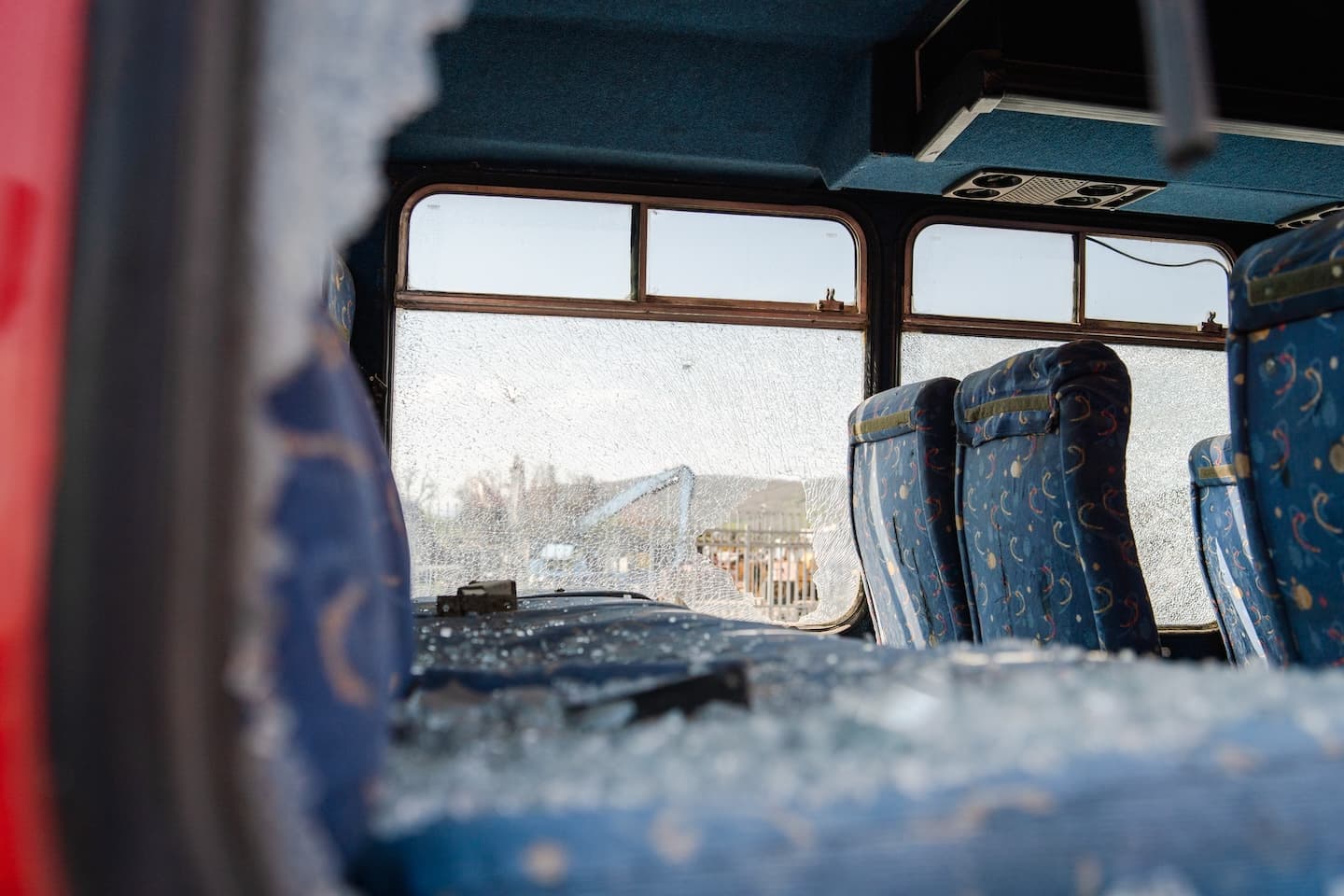 Damage Window Of A Bus