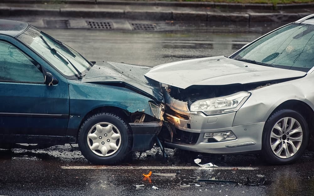 Two front row collisions