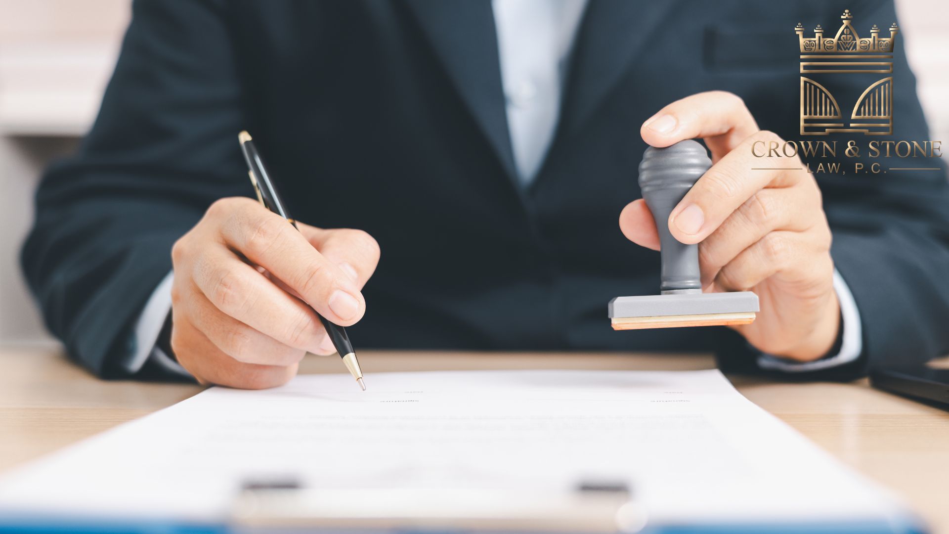 insurance officer stamping insurance documents for fatal accident