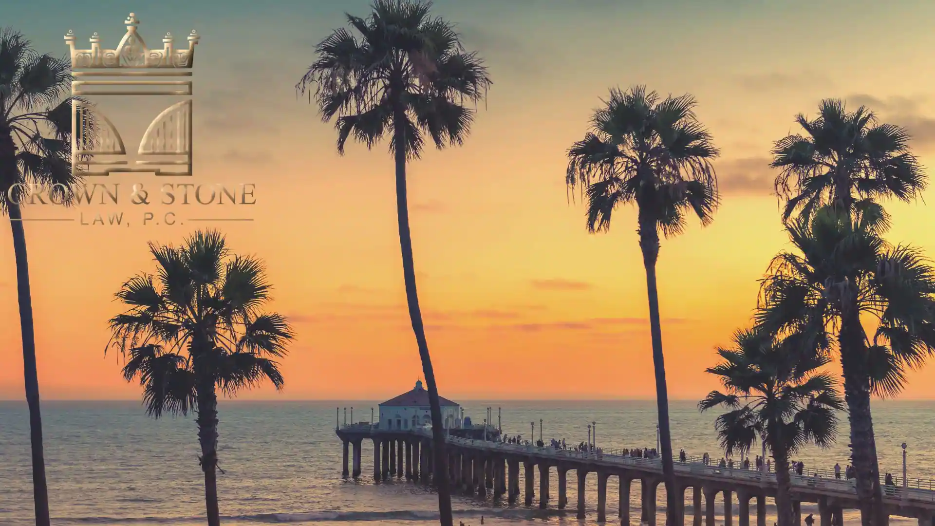 A California ocean withe a walk-out pier and palm trees, where local residents encounter limo accidents.