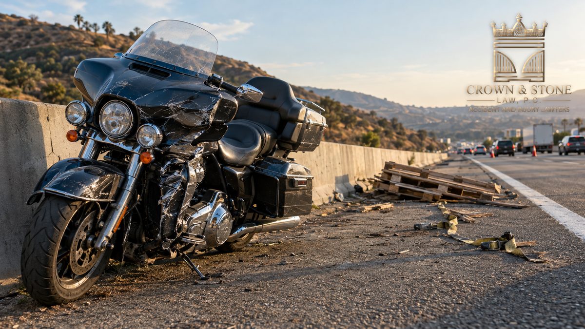 Motorcycle Unsecured-Load Debris Crash Lawyer in California